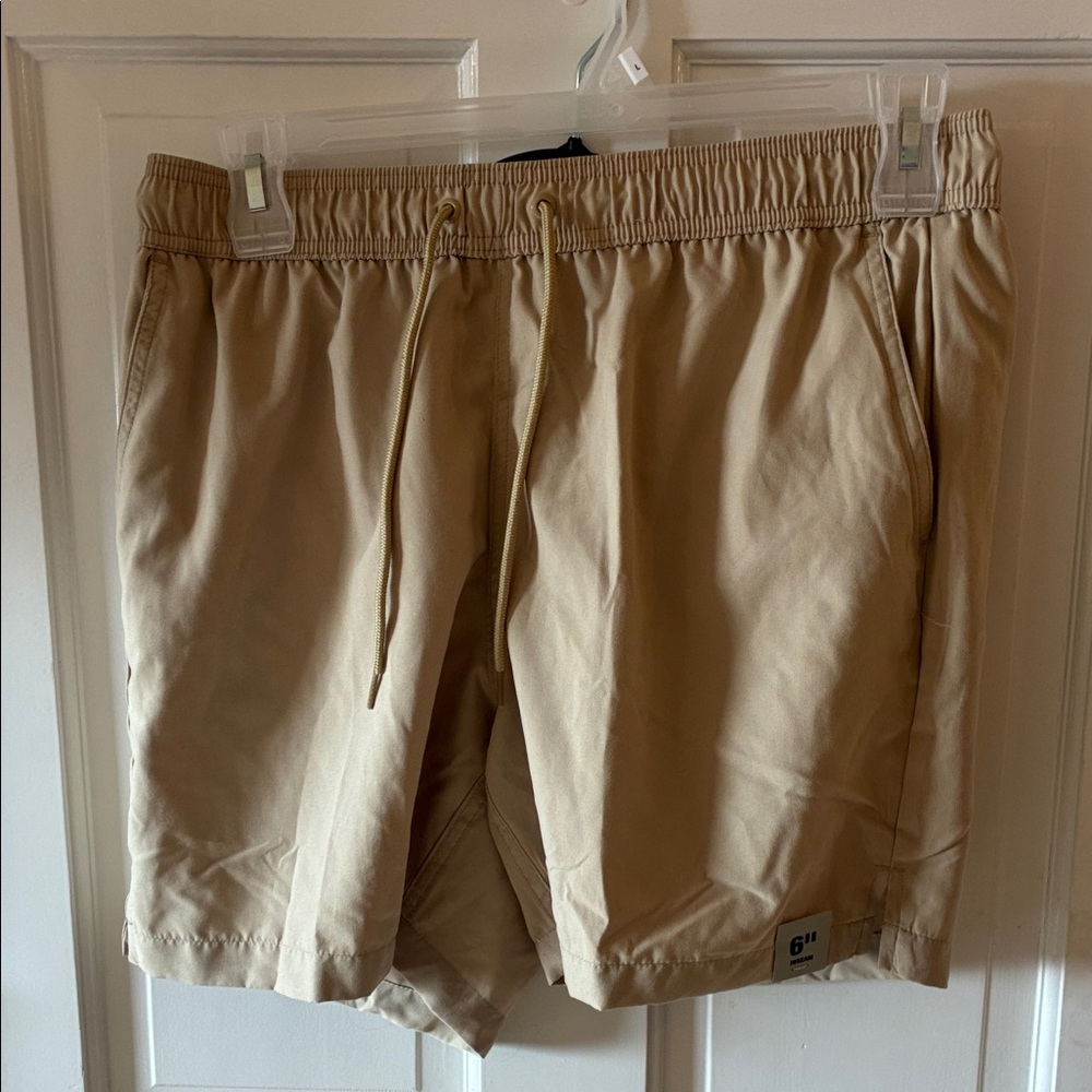George Tan Elastic Waist Shorts